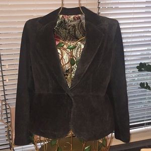 Suede waist length jacket